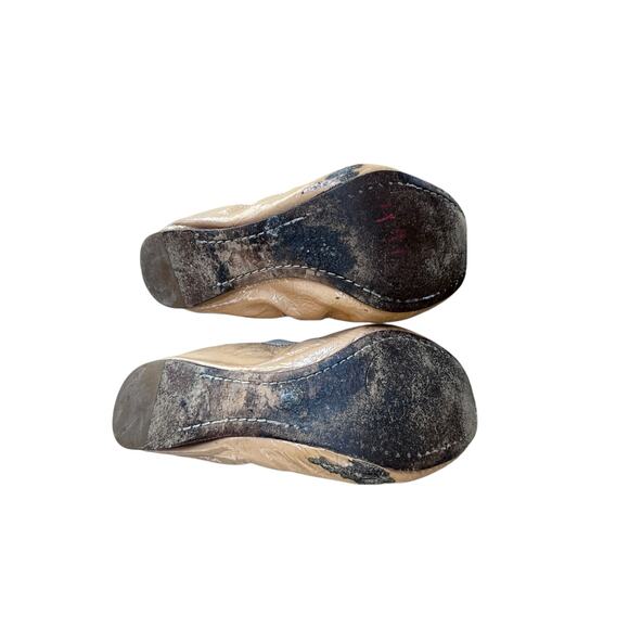 Tory Burch Caroline Ballet Flats Brown Patent Leather Logo Size 5 M Pre-Owned - Picture 8 of 8